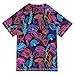 ALAZA Kids Rash Guard Boys Toddler Swim Shirts Short Sleeve Jellyfish Neon UPF 50+ 3T