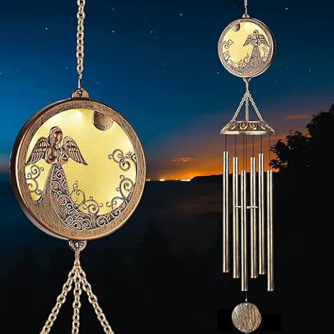 VEEKI Solar Angel Memorial Wind Chimes Cover