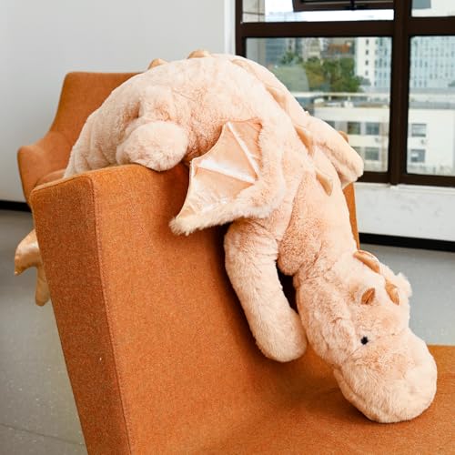 Jokapy 70-150 cm Kuscheltier Drache Plüschtier Schlafkissen Große Weiche Lange Riesige Plüschtier Flauschiger Kissen Geschenk für Kinder Freundin (Rosa 90cm)