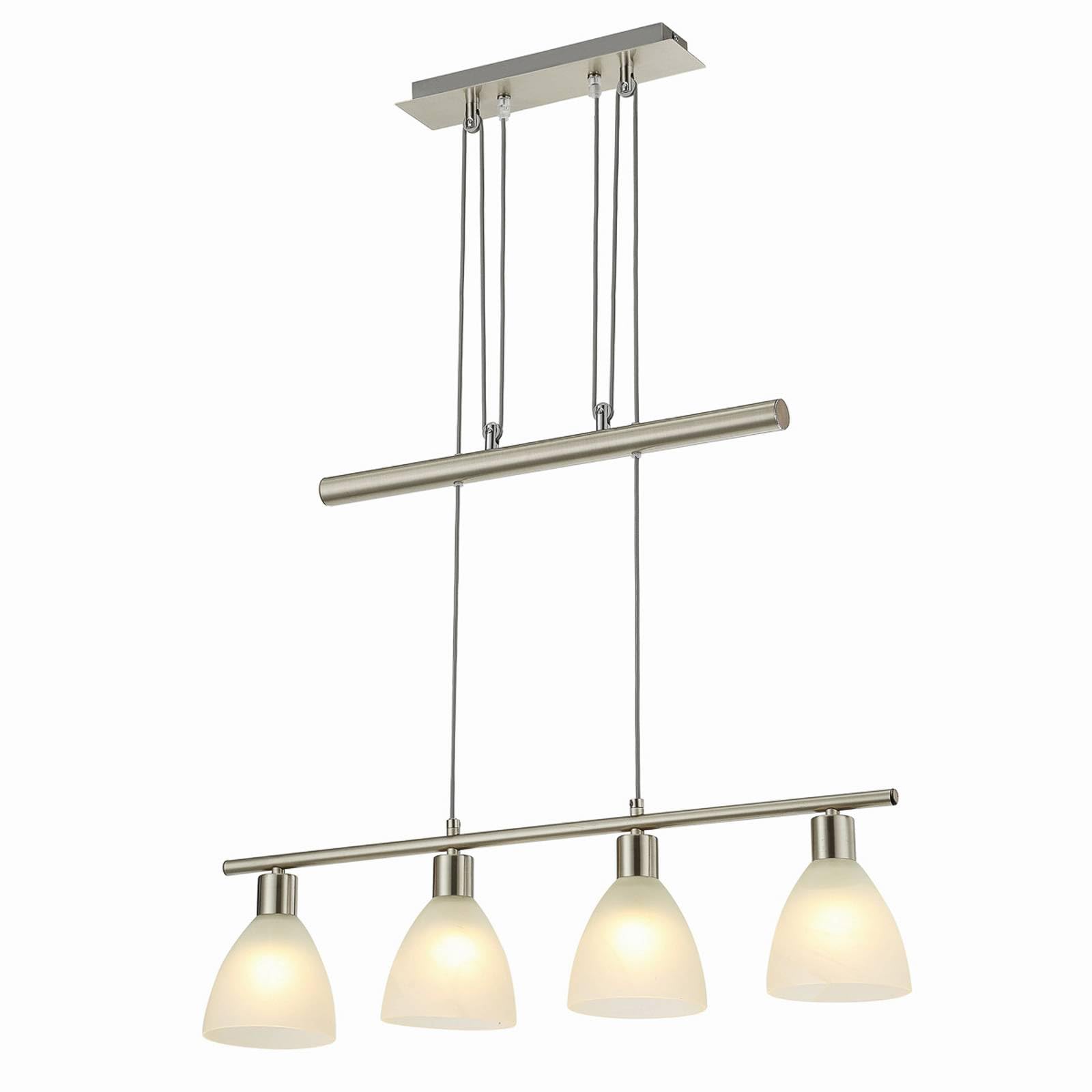 Lindby Ceiling Light Simeon dimmable (Modern) in Silver Made of Glass for e.g. Living Room & Dining (4 Light Sources, E14) from Pendant Lighting lamp Hanging Ceiling