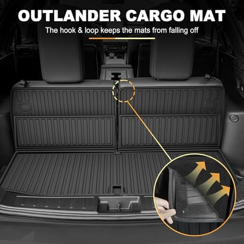 AOMSAZTO Floor Mats Cargo Mat Fit for 2022-2025 Mitsubishi Outlander (Not Fit PHEV or Sport Models) TPE All Weather Floor Liners & Cargo Liner & Backrest Mat Accessories — view 8