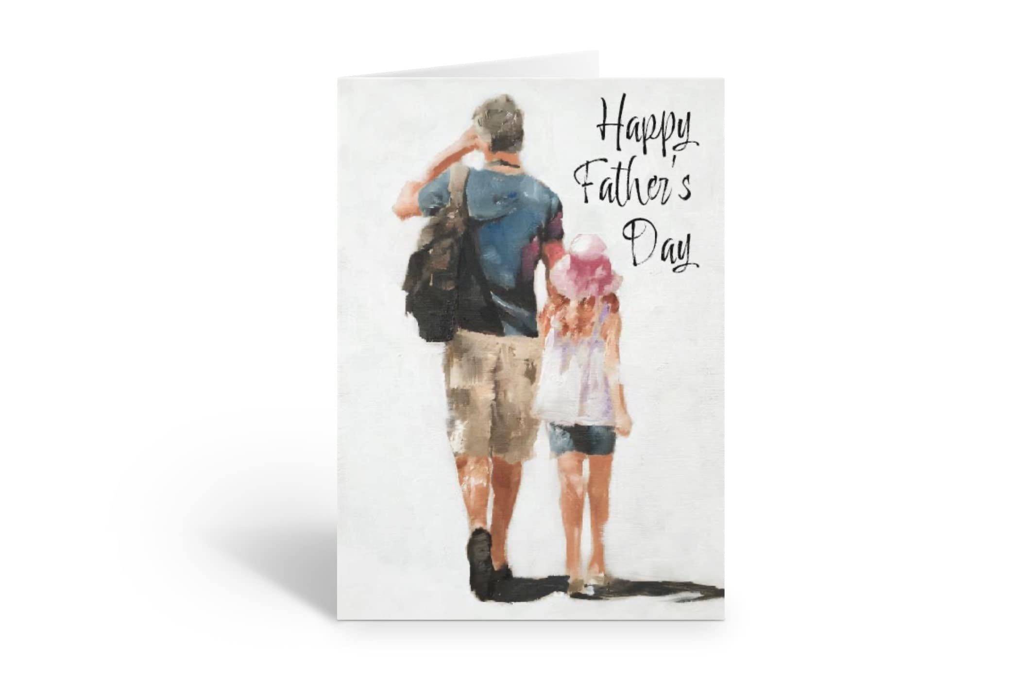 James Coates Father's Day Card from Daughter with painting of Father and Little Girl, Multicolour, A5