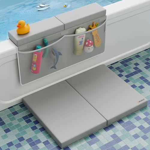 Image of Bath Kneeler, Baby Bath Kneeler and Elbow Rest Pad Set, Kneeling Pad for Bathing Baby, Knee Pads for Bathing Babies (Gray, X-Large (22 Inches × 15 Inches))