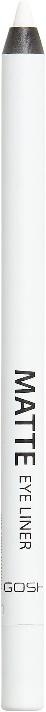 GOSH White Eyeliner Matte I Waterproof Eyeliner Pencil I Soft & Creamy for Easy Application I Highly Pigmented Eye Pencil I Longlasting & Transferproof I Vegan & Perfume-free I 001 Dover White