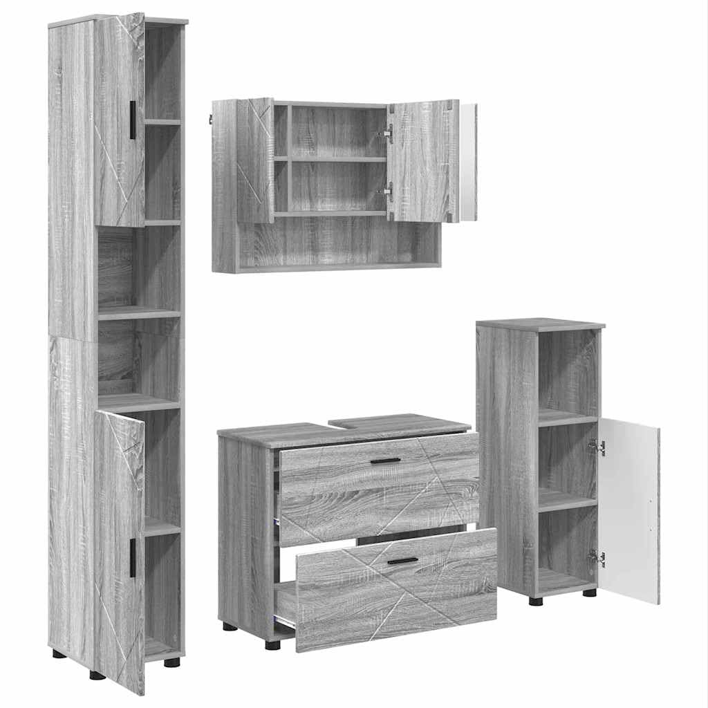 Muebles de baño con cajón y puerta gris sonoma para organizar tu hogar