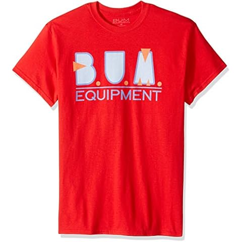 Bum Equipment Men's Geometric T-Shirt, Red, Small Cover