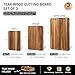 3 Pack Teak Wood Cutting Board Set for Kitchen Charcuterie Board Serving Heavy Duty Non Toxic Slip Over Sink Solid Thick Haus Wooden Chopping Board Large Big Small Meat Best Kitchen Essential Gift