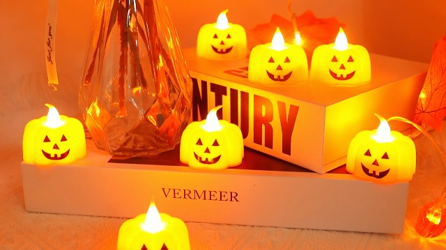 CIOXSOIO 12 Bougies LED Citrouille Halloween - Bougies Électriques Sans Flamme 3 Expressions