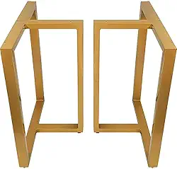 Base de Mesa de Jantar Kansas para Tampos de Vidro Pedra e Madeira até 200cm x 100cm - dourado