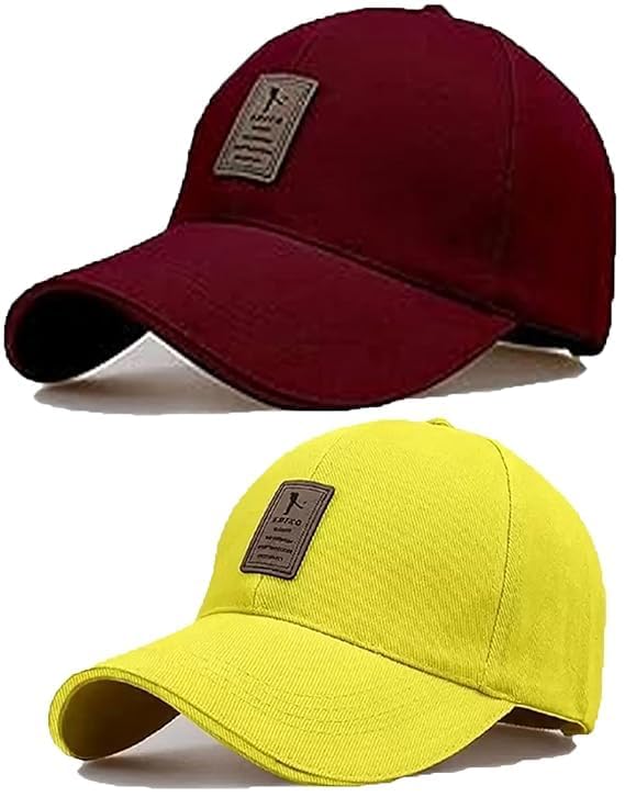 Image of rytoria Combo 3 Pcs Cap for Men and Women Unisex Cotton Caps Adjustable Strap Free Size Summer Sports Cricket Gym Dance