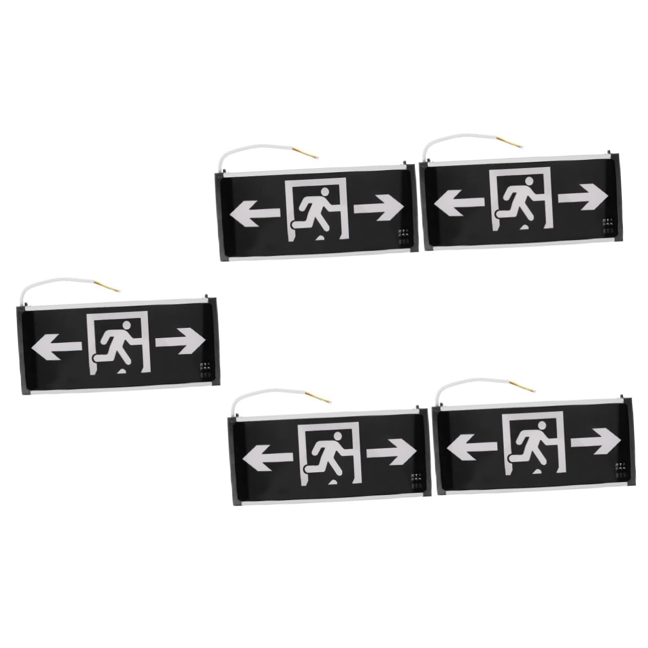 Uonlytech 5piezas Luz De Emergencia Led De Salida Alta Visibilidad Señalización De Seguridad Para Evacuación Edificios Públicos y Supermercados Diseño Colgante y Doble Cara