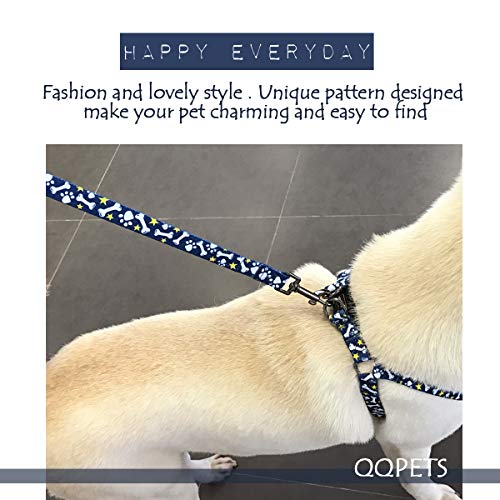 Qqpets Dog Harness Leash Set Adjustable Heavy Duty No Pull Halter Harnesses For Small Medium Large Breed Dogs Back Clip Anti-Twist Perfect For Walking (L(23"-32" Chest Girth), Bone) #TOP6