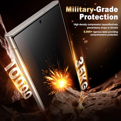 Image of UniqueMe 2 PACK for Samsung Galaxy S24 Ultra Matte Privacy Screen Protector | Anti-Glare, Anti-Fingerprint, Fingerprint Unlocking, Easy Installation, Bubble-Free, 9H Hardness, Tempered Glass