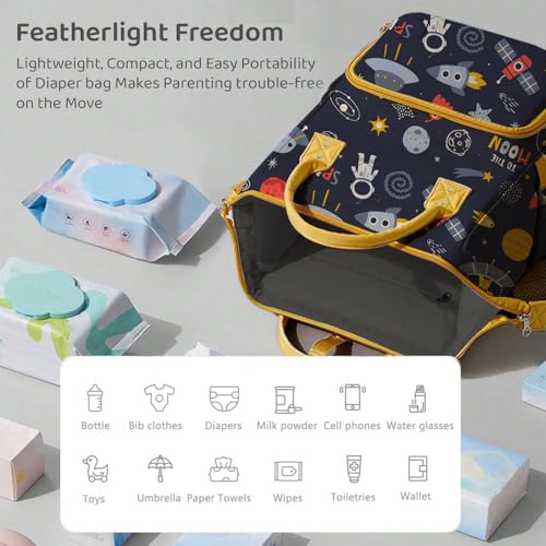 Image of StarAndDaisy Diaper Bag for Mothers for Travel /Diaper Bag, 28L Waterproof Baby Bag for Mother Travel with 15 Multipurpose Pockets