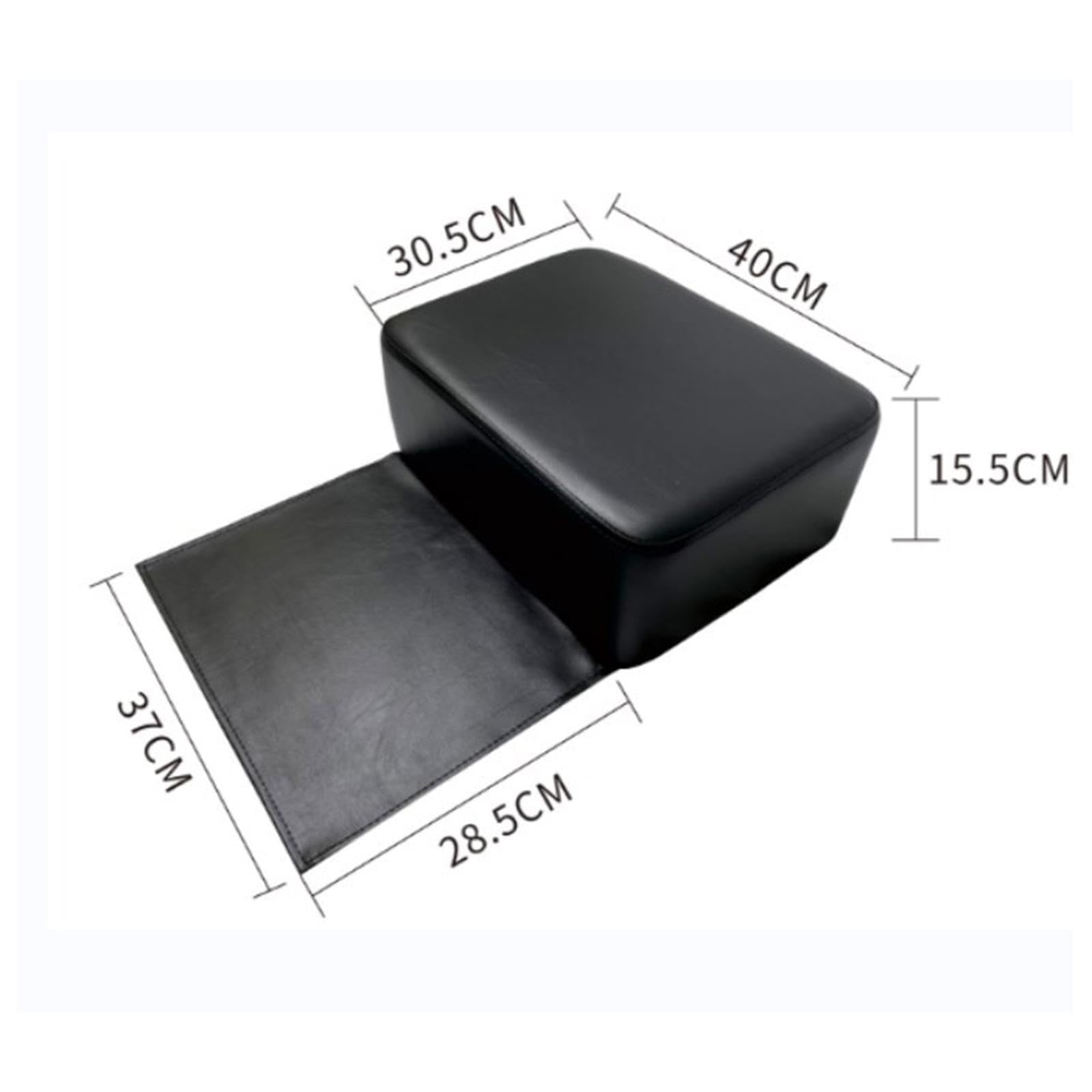 Barber Siège Rehausseur Coussin Enfant Salon Coiffure Spa Équipement Salon Matériel Coiffure PU Cuir Fonction Confortable Facile Nettoyage Adapté, noir