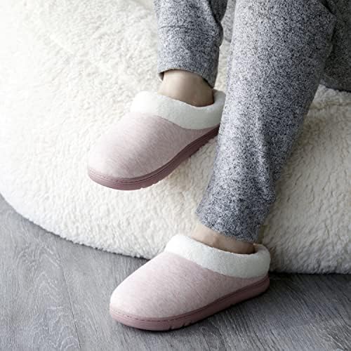 Dearfoams Women's Olive Memory Foam Sweatshirt Clog Slipper, Pale Mauve, Medium | Image 3