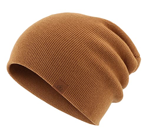 Image of Home Prefer Mens Winter Hats Acrylic Knit Cuff Beanie Cap Warm Womens Beanie Hat