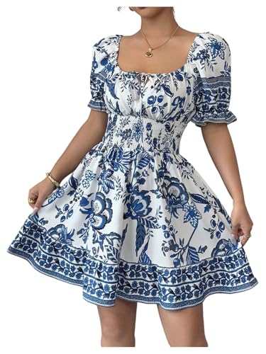 Robe trapèze bohème à manches bouffantes pour vos soirées d'été et sorties décontractées
