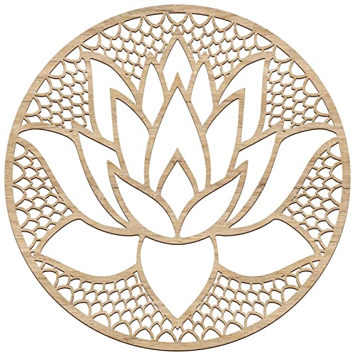 Lotusblume aus Holz – Handgefertigte Wanddeko Ø 39 oder 49 cm – Boho &...