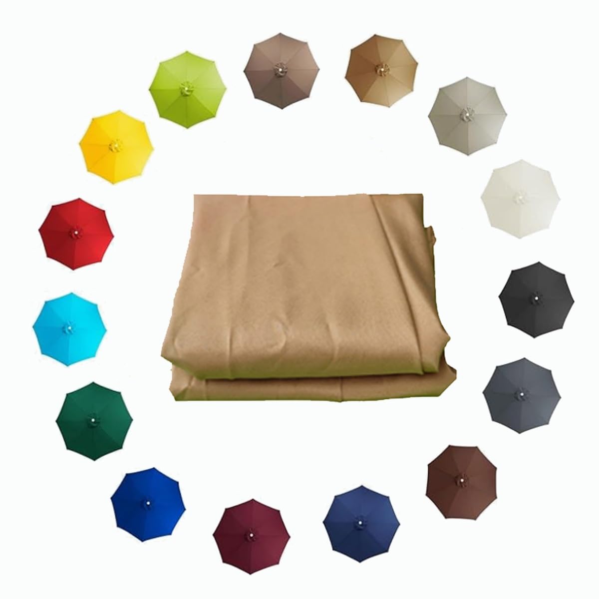 Replacement Canopy 6/8 Ribs Patio Umbrella Top Replacement Canopy 2.0m 2.30m 2.70m 3.0m Beach Umbrella Market Umbrella Canopy Cover (Color : Brown, Size : 3.0m/10FT-6Ribs)