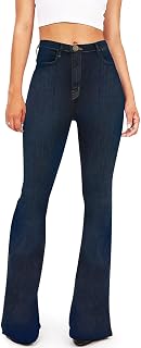 KDF Flare Jeans for Women Women's Bootcut Bell Bottom Jeans High Waisted Stretch Slimming Pants
