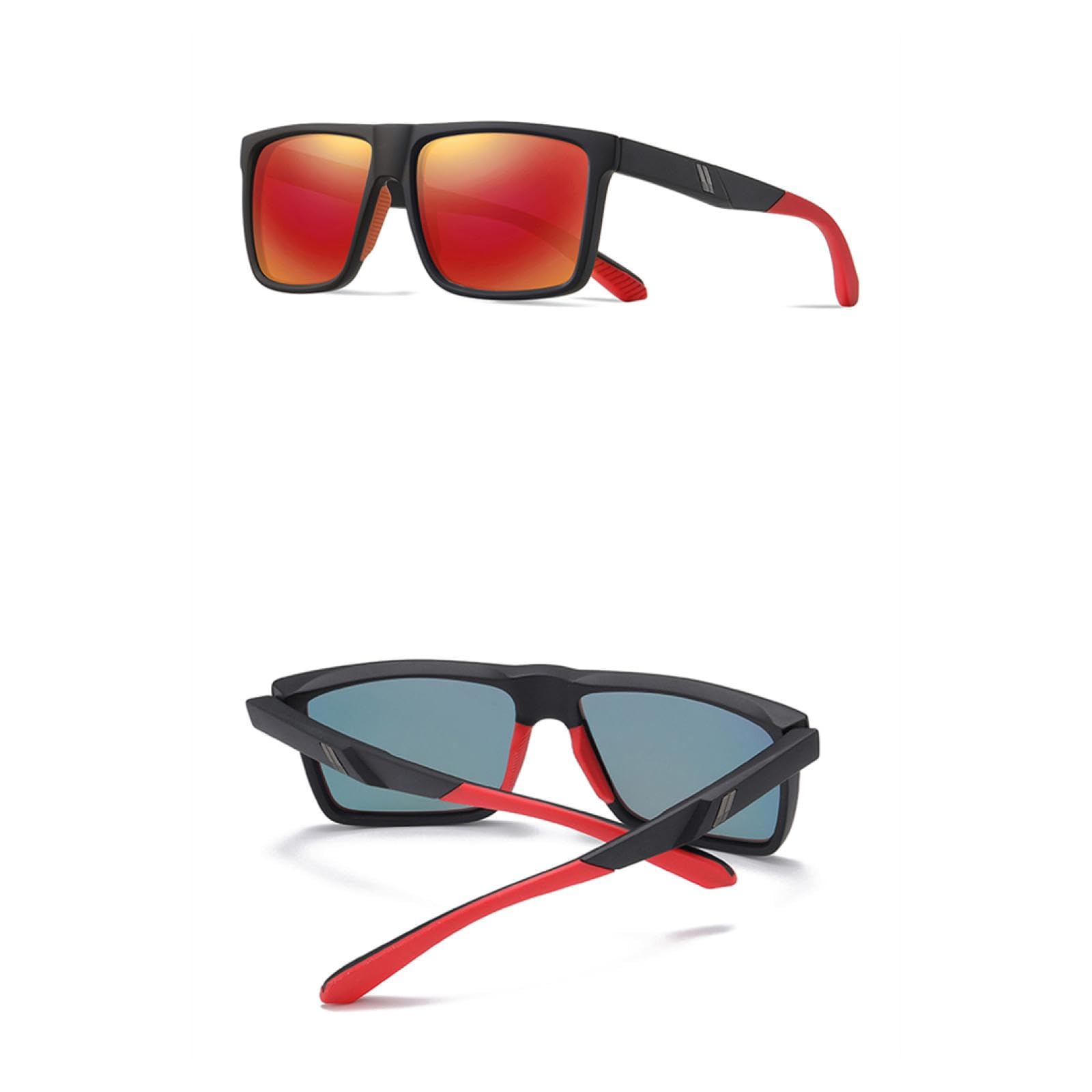 Gafas de sol con montura masculina, de moda, color marrón y azul, polarizadas, para hombre, con protección UV400