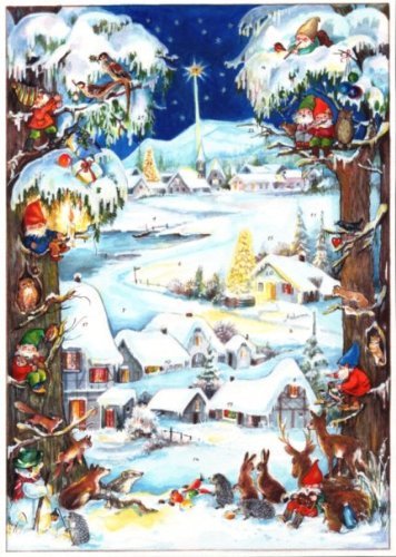 Snowy Village German Advent Calendar