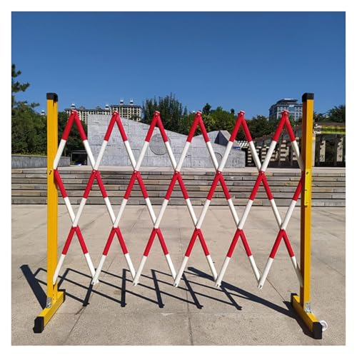 Industrial Expandable Metal Barricade, Insulated Telescopic Fence, Retractable Traffic Fence Expandable Barricade Fence with 2 Wheels Traffic Barrier for Event Site School(Red,120x300cm)