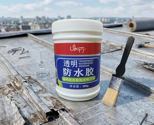 Image of Transparent Waterproof Glue 300g with Brush, Waterproof Glue for Roof Leakage Crack Seal Water Leakage Agent, Roof Waterproofing Coating Sealant Protection Outdoor Bathroom Wall Tile Window