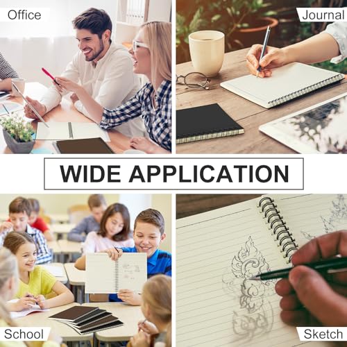 Image of Yahenda 3 Pcs Spiral Notebooks,1 Subject,Wide Ruled, Dark Color