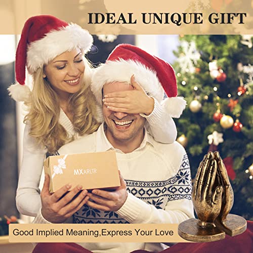 Book Ends to Hold Books Heavy Duty - Book Ends for Shelves, Decorative Bookends for Heavy Books with Anti-Slip Base Book Stopper for Shelves Books Magazines Home Office Decor (Antique Brass)