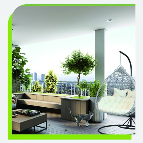 Cojín de asiento blanco de 110 cm acolchado para silla colgante 7