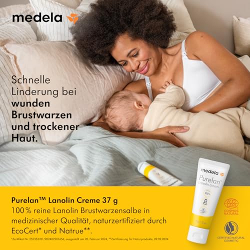 Medela Purelan Lanolin Brustwarzensalbe 37 g – Schnelle Linderung bei beanspruchten Brustwarzen und trockener Haut 2
