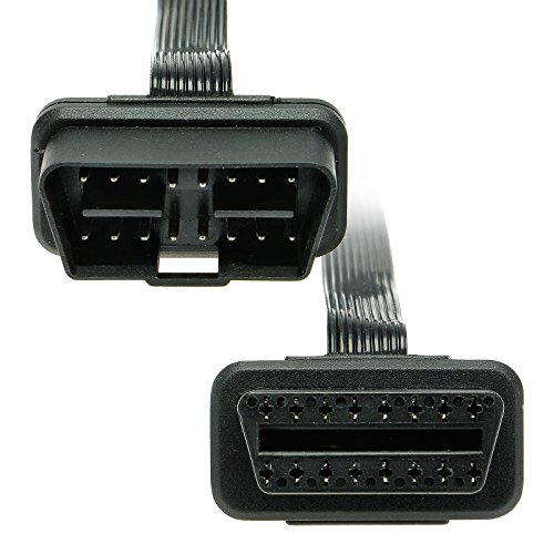 Adaptador de Universe OBD 2 Slim plano cable alargador 16pin 90 cm Auto Negro