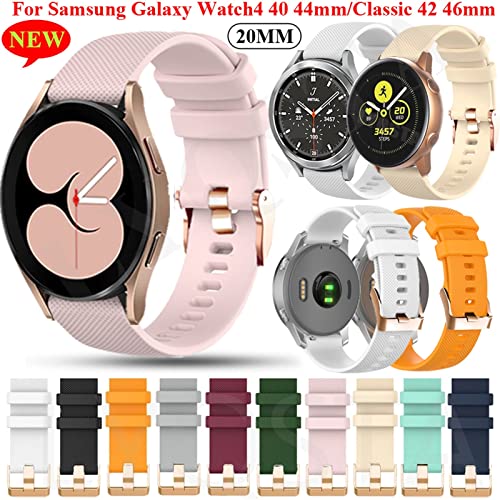 Bracelet silicone 20mm anti-transpiration pour montre Active 2