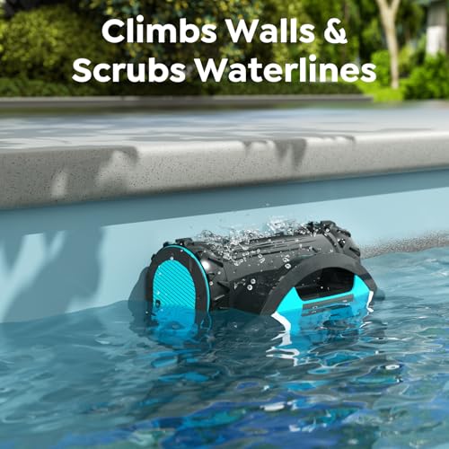 Image of Pleco Pro Cordless Robotic Pool Cleaner, Smart Navigation, 210-240 Min Runtime, Wall Climbing & Waterline Cleaning, Up to 2691 Sq.Ft, Dual-Layer Filtration for Inground Pools (Aqua Black)