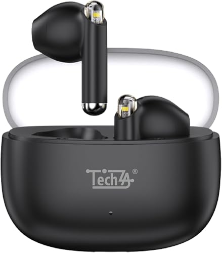 TZ-TW04 True Wireless Stereo Earbuds, Bluetooth 6.0, Touch Control, Built-in Microphone, with Charging Case, Black