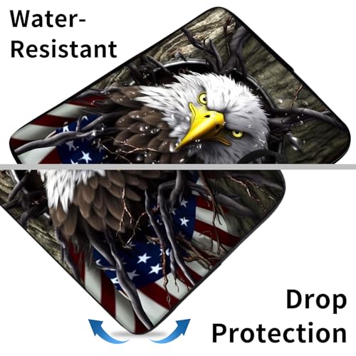 Funda para portátil 12 pulgadas con asa diseño águila americana miniatura 6