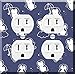 Double Duplex Outlet Cover Wall Plate - Baby Penguin Doodle