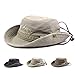 Produktbild Lanly Fischerhut Sonnenhut Unisex Herren Damen Safari Hut Baumwolle Faltbar Einstellbar Wanderhut Gartenhut Outdoor Reise (Khaki)