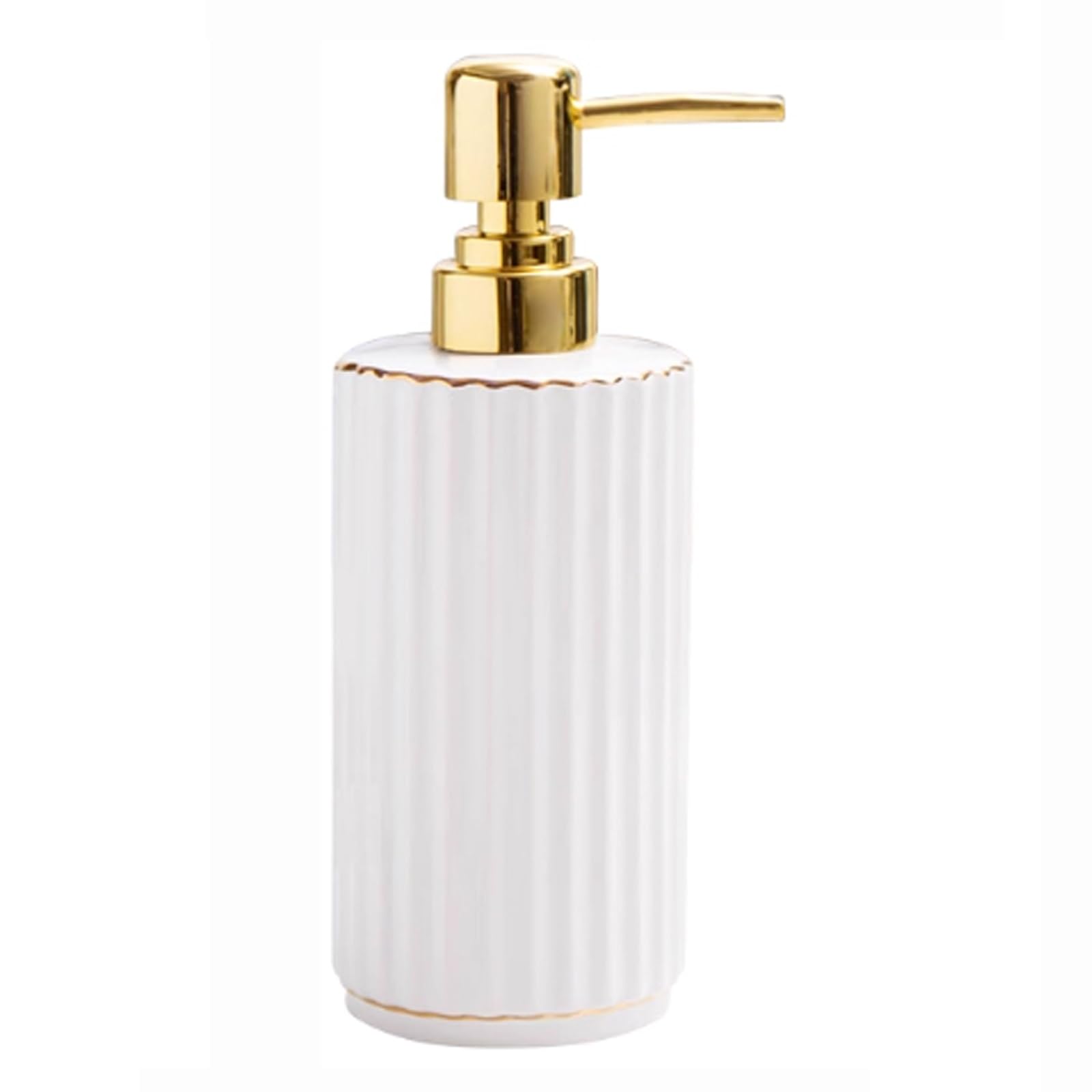 Kxaoxgrc Wei Glass Soap Lotion Dispenser Set, Ceramic Soap Dispenser Refillable Striped Style For Bathroom Kitchen Multicolor(Wei)