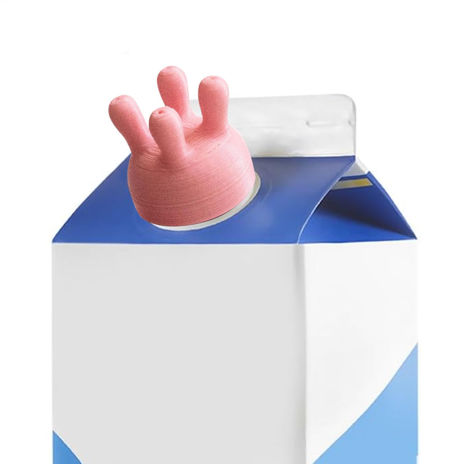 2er Bouchon De Bouteille De Lait Verseur Drôle, Bouchon De Carton De Lait De Pis De Vache, Bouchon De Bouteille De Lait Verseur Drôle, Dessus en Silicone Réutilisables, Machine À Traire