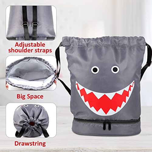 Cute beach bag,Drawstring Sport bag,beach backpack,Dry wet separation backpack, Suitable for swim, travel, camp, beach, dance (Pink)3