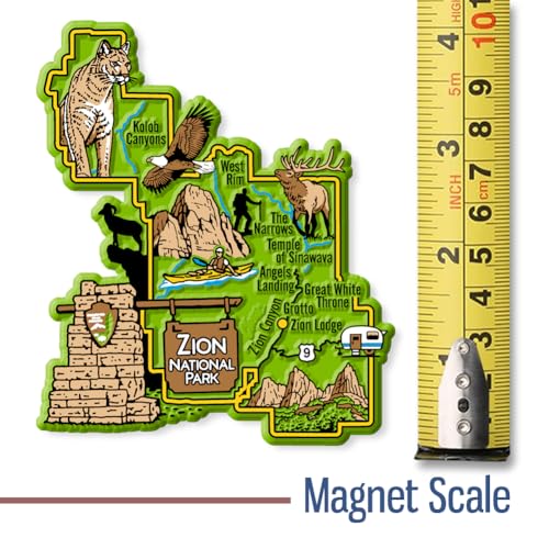Imán Mapa Zion National Park 4 in x 3.5 in miniatura 2