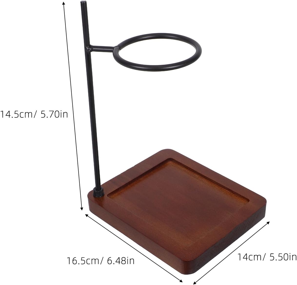 Alipis Coffee Drip Station: Hand-Brewed Pour Dripper Stand: Stainless Steel Paper Filter Holder With Wooden Base For Home Cafe Tea Shop 7.3cm Aperture