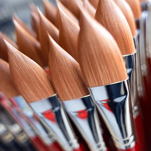 Image of da Vinci Watercolor Series 5584 CosmoTop Spin Paint Brush, Pointed Oval Synthetic with Red Handle, Size 8 (5584-08)