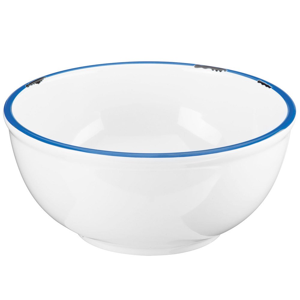 Enamelware Bowl by CAL-MIL – 8.25" Diameter, 3.75" Height, Melamine, White, Pack of 3, Model 3343-8-15