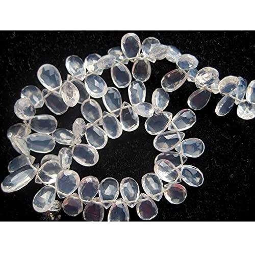 Quartz de glace perles facettées poire 6x10mm pour création de bijoux - 2