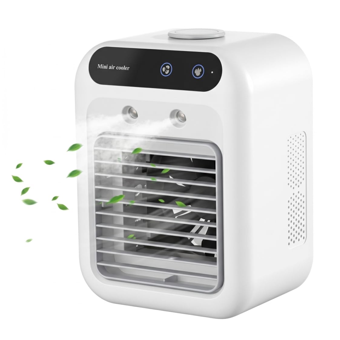 Rechargeable Portable Air Conditioner - Mini Air Cooler With Spray Humidification & 8h Timer, White, Personal Conditioner, Mini Cooler