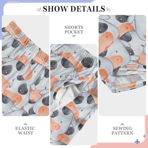 ZZXXB Lovely Milk Cow Boys Long Pants Soft Trousers Elastic Waist Kids Lounge Bottoms with Pockets S-XL4